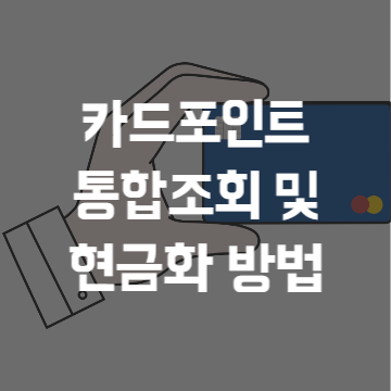 카드포인트 통합조회 및 현금화 방법