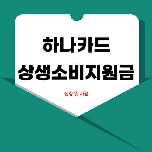  하나카드 상생소비지원금 신청 및 사용