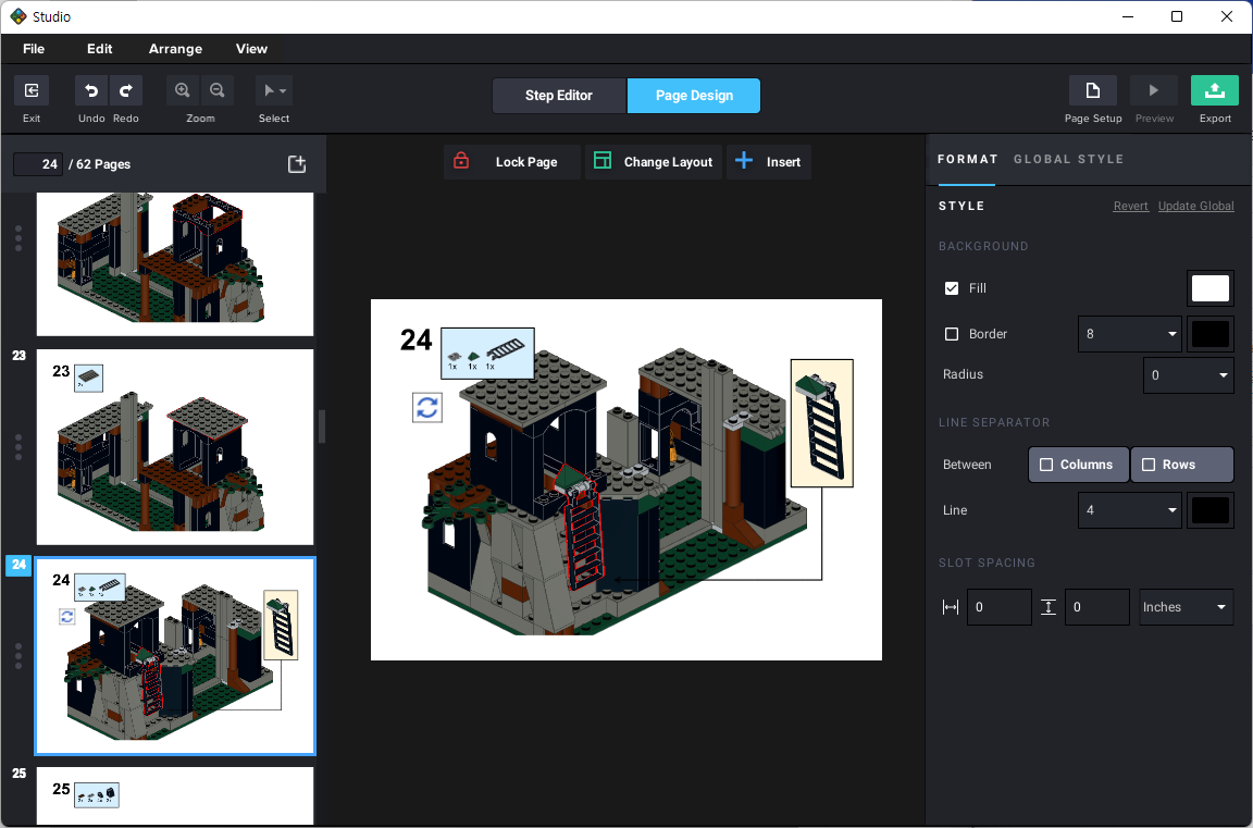 9747 타워 탈출 조립설명서 - 24쪽 콜아웃 처리