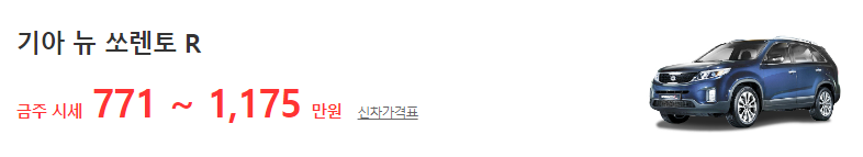 쏘렌토 중고차 가격