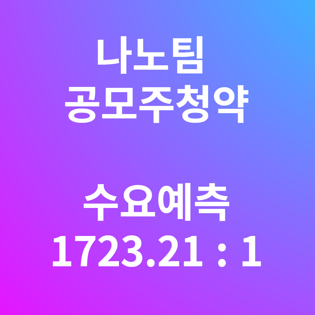 나노팀 공모주청약