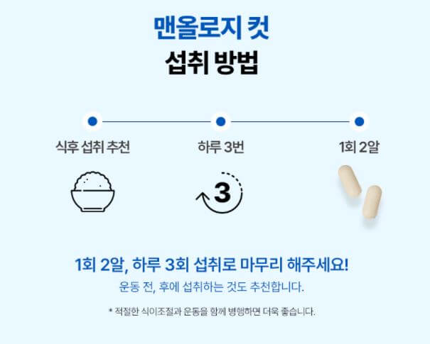 맨올로지 컷 섭취방법