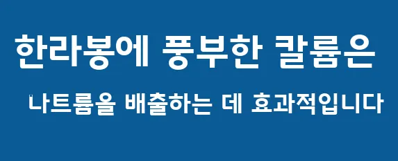 한라봉에 풍부한 칼륨은 나트륨을 배출하는 데 효과적입니다