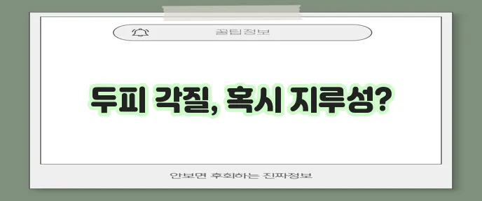 두피 지루성 피부 각질 증상 10가지 꼭 확인하세요!