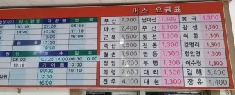 함안 시외버스터미널 시간표 예매 요금_3