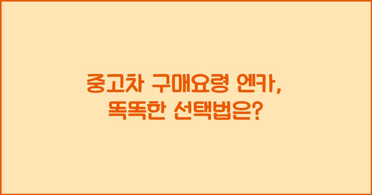 중고차 구매요령 엔카