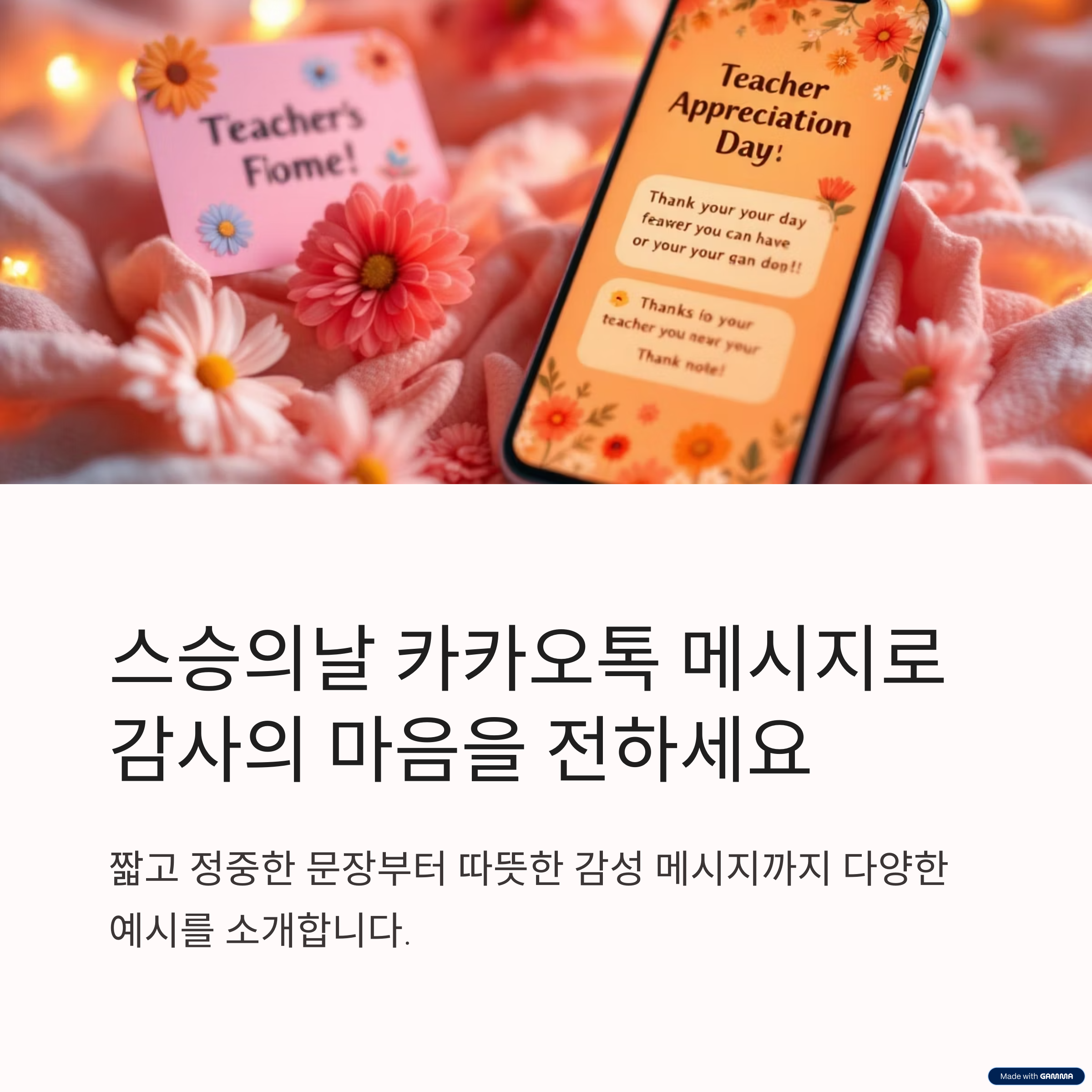 마음을 전하는 스승의날 카카오톡 메시지 예시 모음