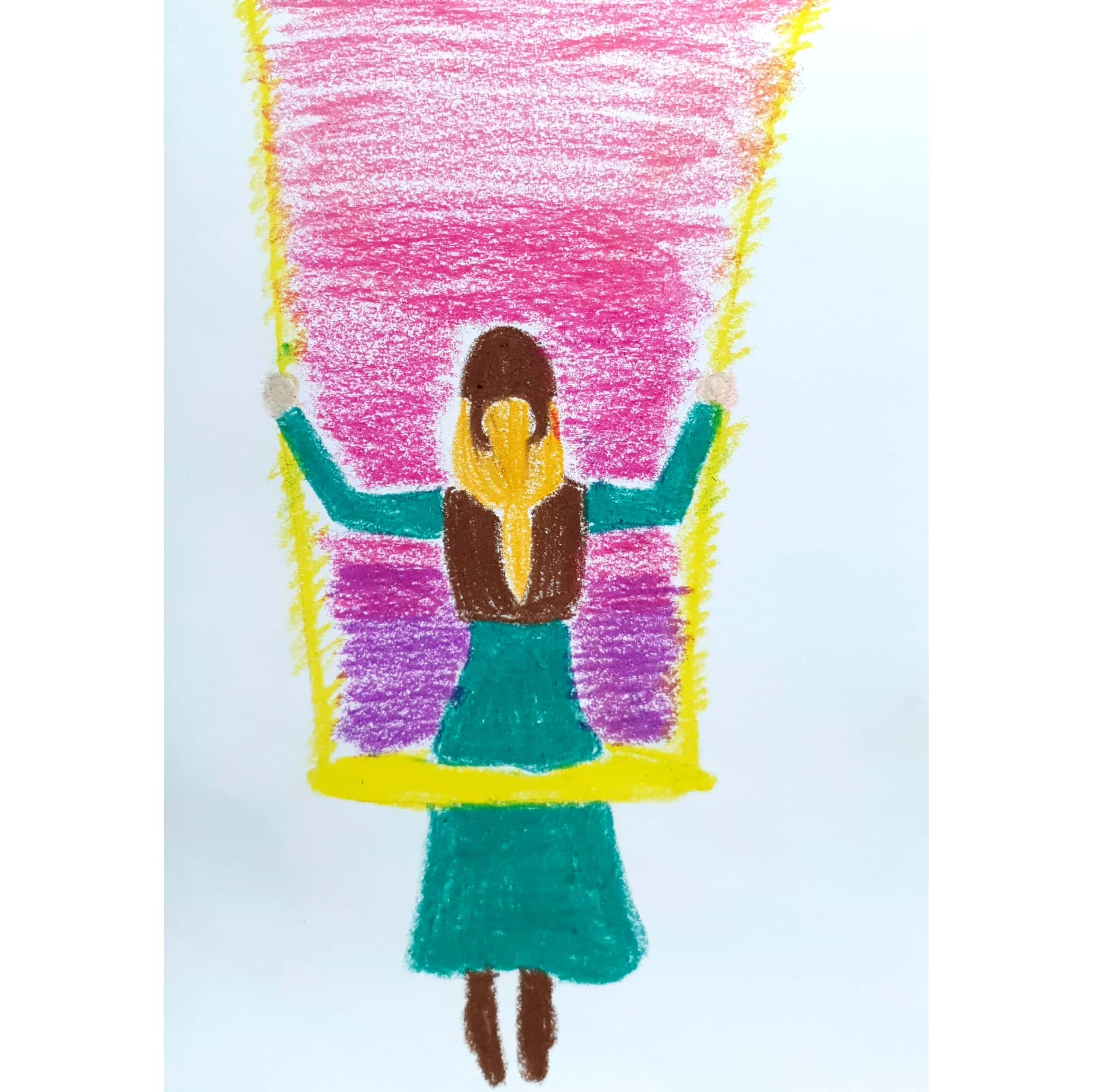  On the Swing 그네 위에서 / 일러스트 그림 드로잉 / 인물화 그리기