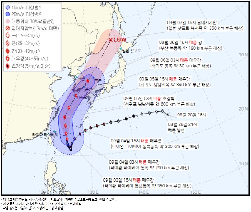 힌남노 경로