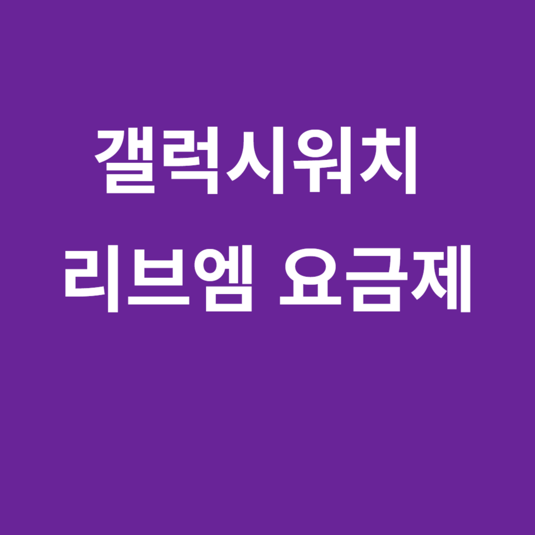 갤럭시워치 리브엠 요금제