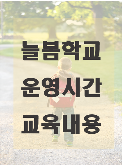  초등 늘봄학교 운영방안