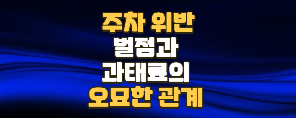 주차 위반, 벌점과 과태료의 오묘한 관계 알아보기