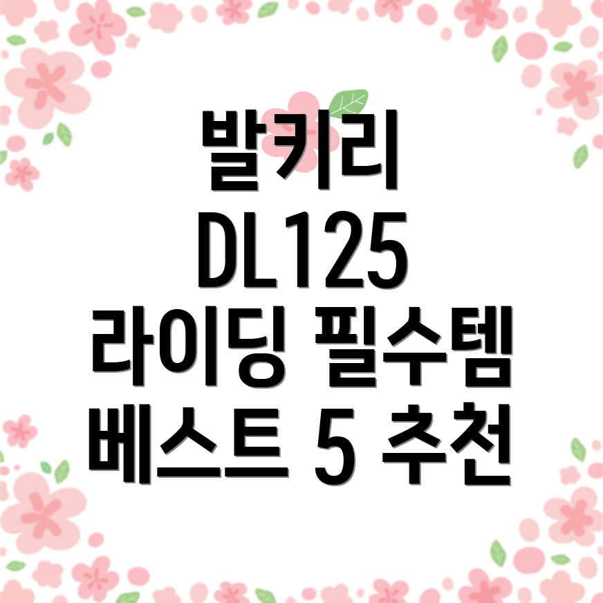 발키리DL125라이딩필수템경험자들이선택한베스트5