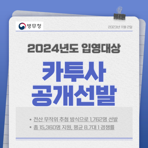 2024 카투사 경쟁률 - 평균 8.7대 1