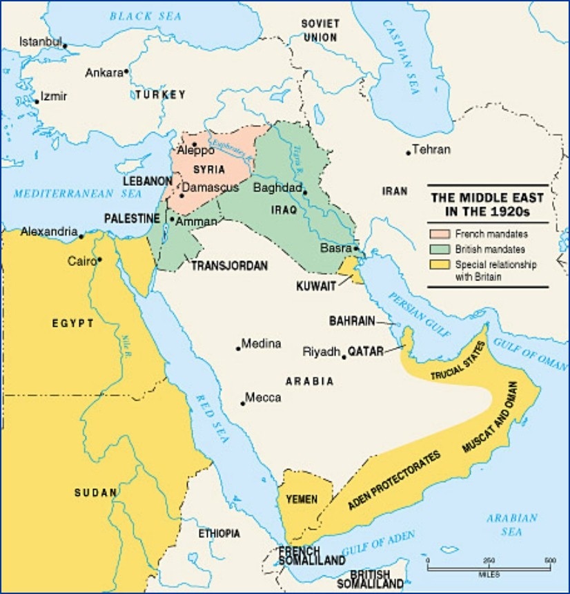 제1차 세계대전 이후 중동 지도