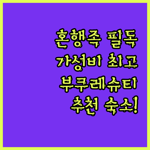 혼행족 필독! 부쿠레슈티 이비스 스타