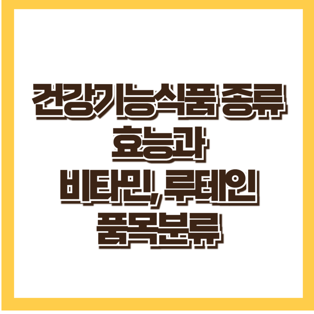 건강기능식품 종류와 효능_비타민_루테인 HS CODE 품목분류