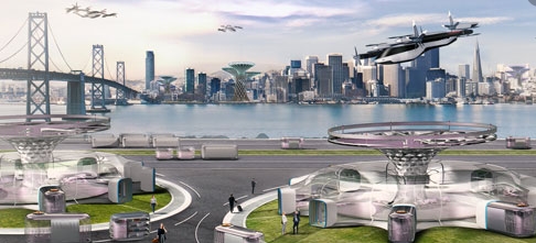 현대모빌리티 미래 사진 자동차 비행기 정거장