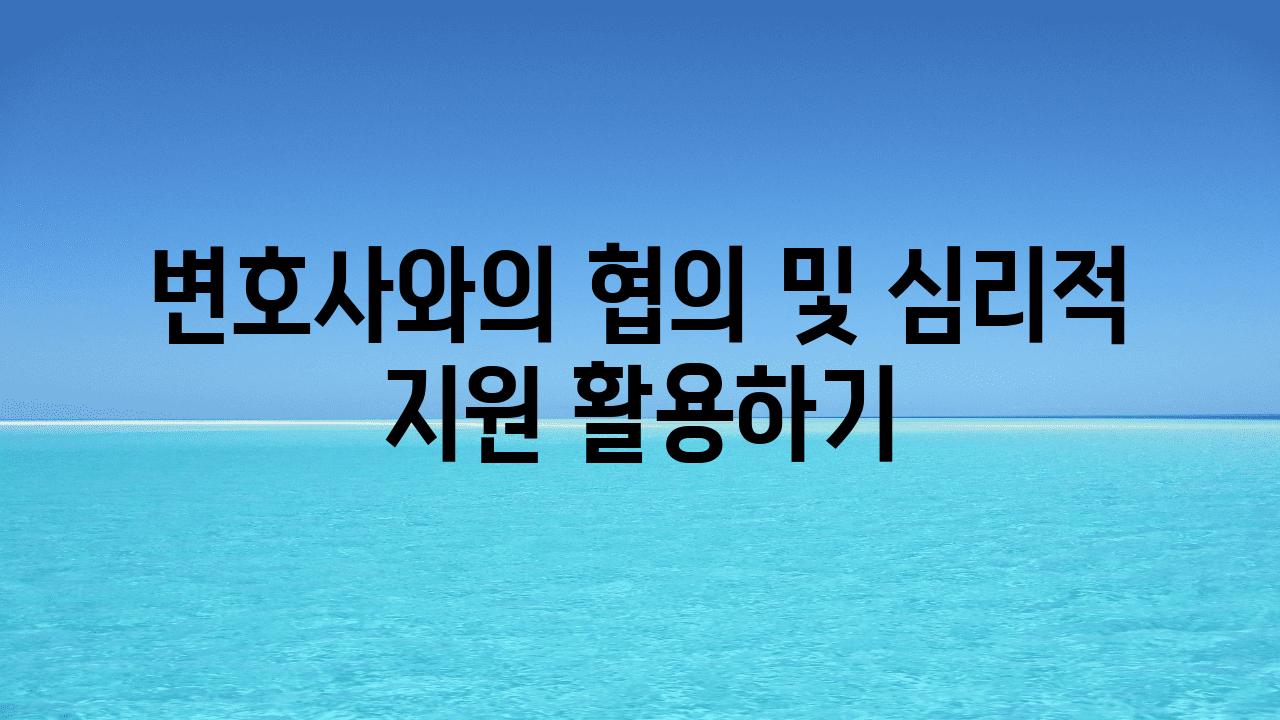 변호사와의 협의 및 심리적 지원 활용하기