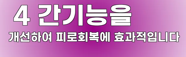 4 간기능을 개선하여 피로회복에 효과적입니다