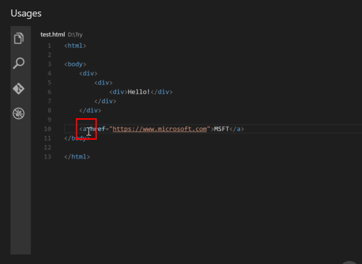 a 태그에 커서를 올리는 장면