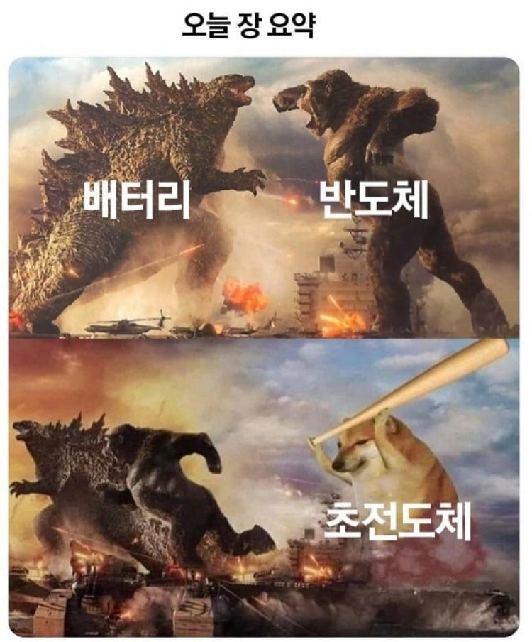 초전도체 관련주가 상한가를 치자 등장한 밈. 자료