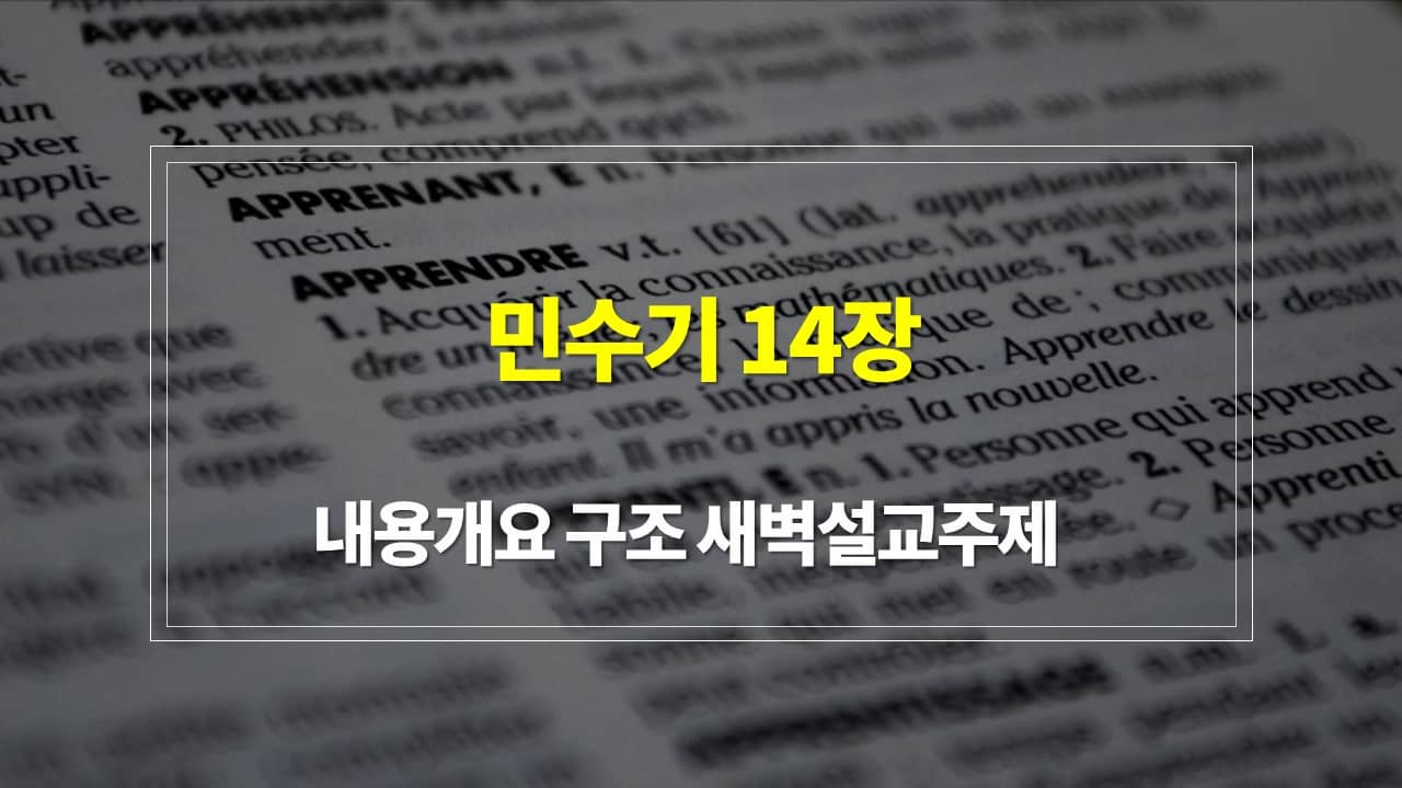 민수기 14장의 내용개요 구조 새벽설교주제