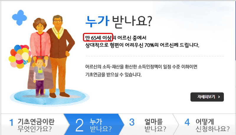 기초연금 수급자격 대상자