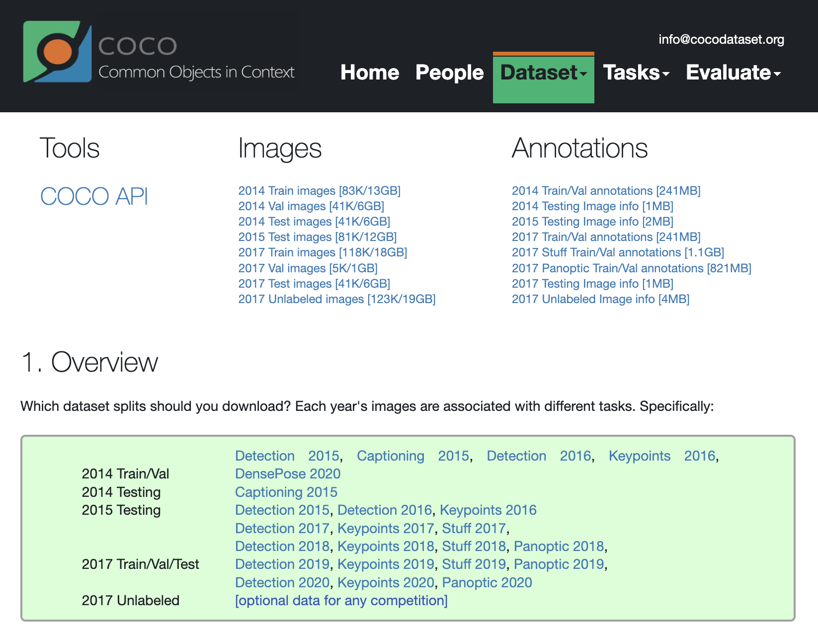 COCO dataset download
