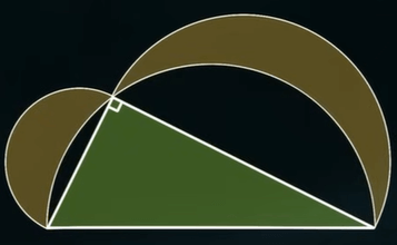 반달의 남은 부분은 크기가 직각삼각형과 같음