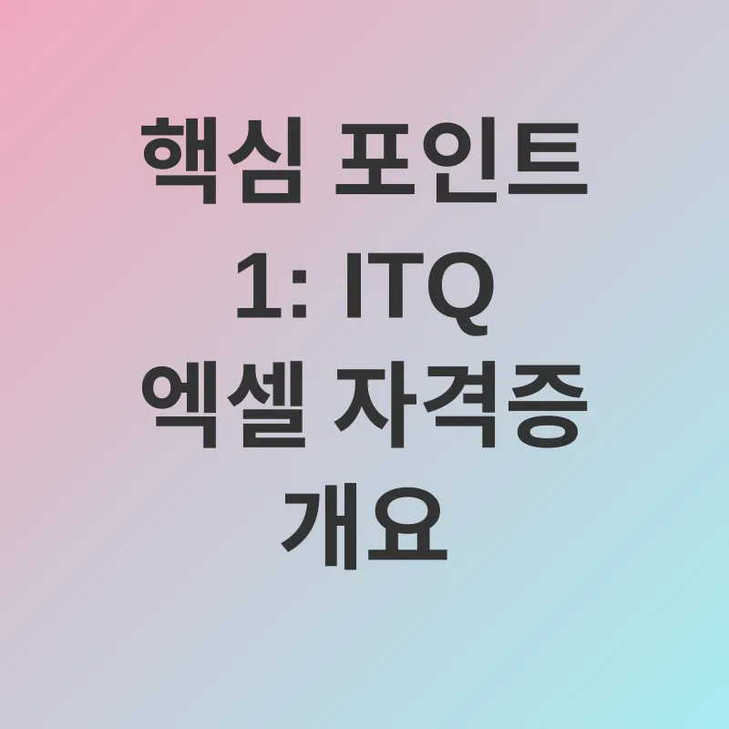 ITQ 인증 엑셀 자격증_1