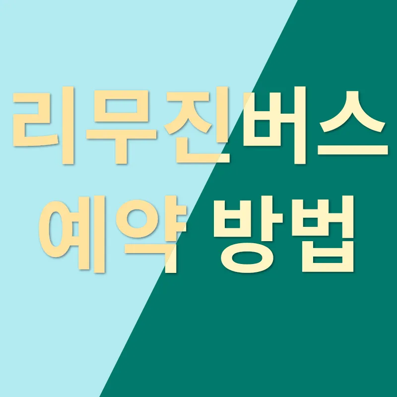 리무진버스 예매 팁_1