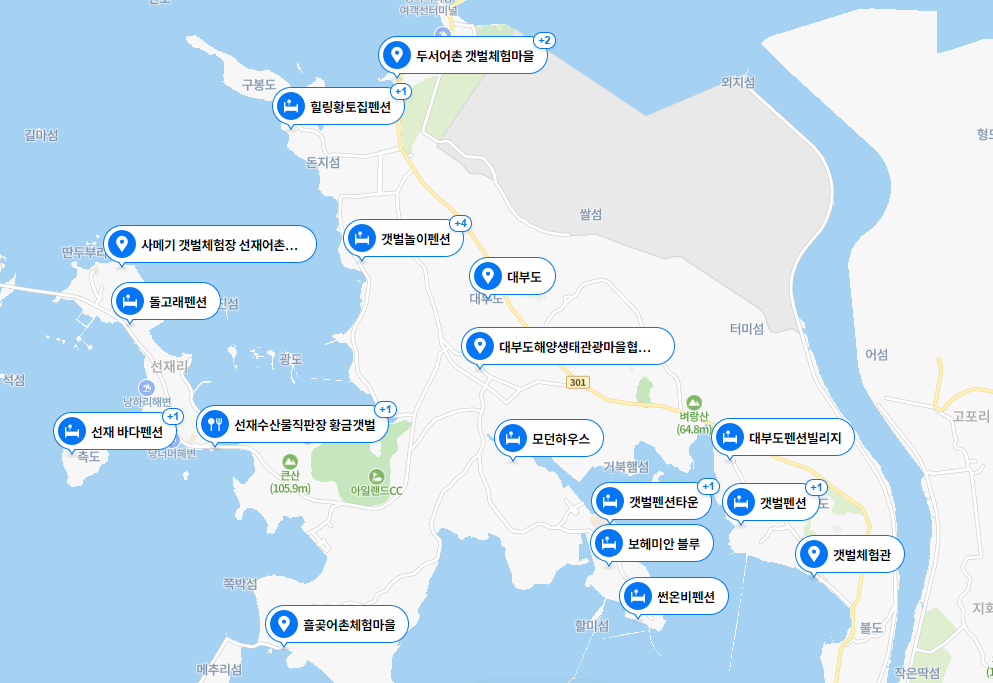 인천-대부도-갯벌체험-지도