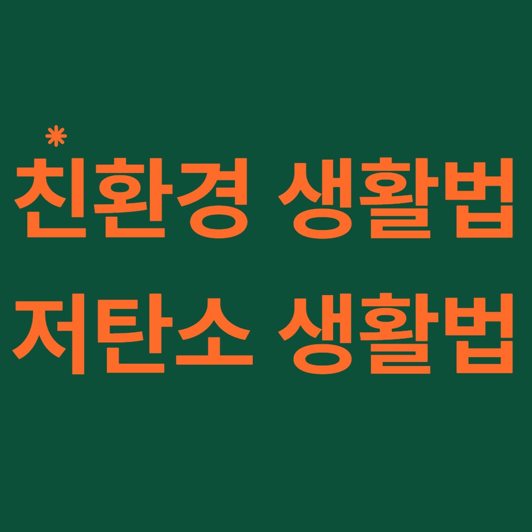  지속가능한 친환경 저탄소 생활 방법