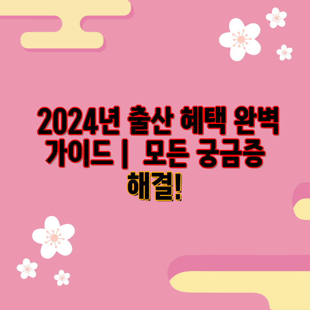  2024년 출산 혜택 완벽 가이드   모든 궁금증 해