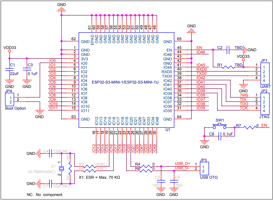 Espressif esp32 s3 mini 1 1u