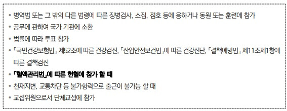 호봉제공무직 공가 사유
