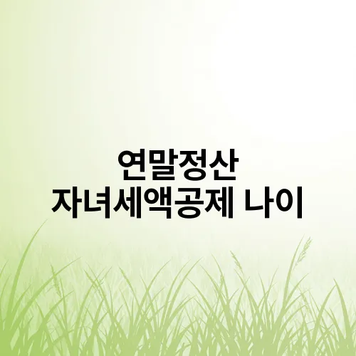 연말정산 자녀세액공제 나이