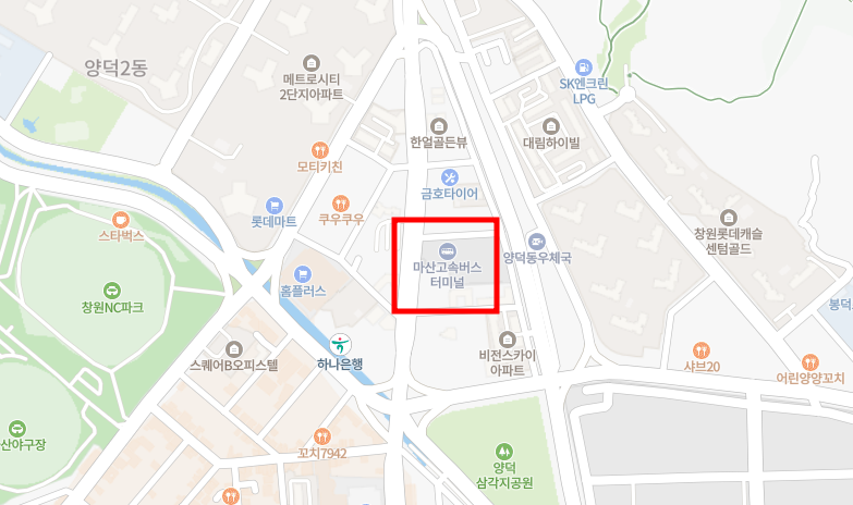 마산고속버스터미널 지도위치
