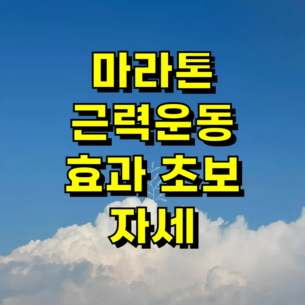 마라톤 근력운동 효과 초보 자세