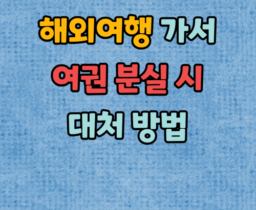  해외여행가서 여권 분실 시 대처방법