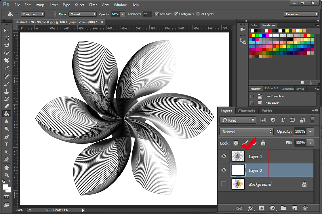 포토샵 선 따기