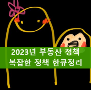 2023년 부동산 정책 변화 (1.취득세 완화 2.대출규제 완화 3.양도세 완화 4.종부세 완화 5.청약제도 개편 등)