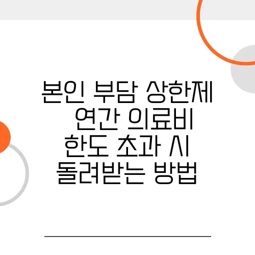 본인 부담 상한제 – 연간 의료비 한도 초과 시 돌려받는 방법