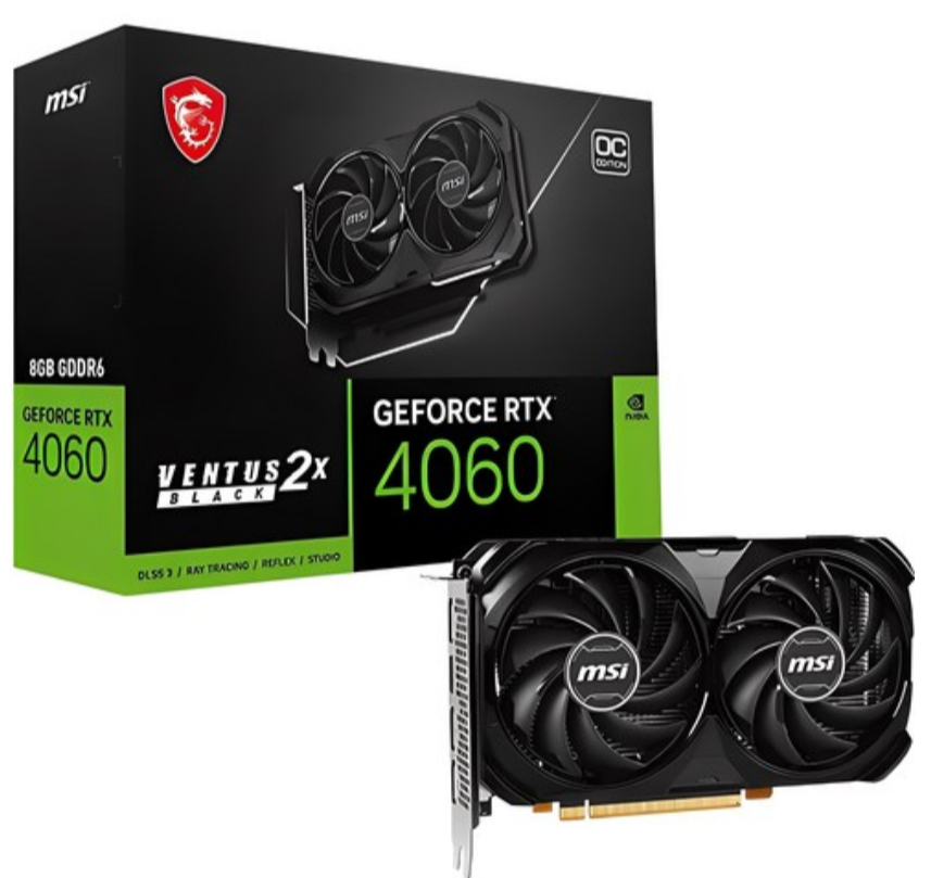 MSI 지포스 RTX 4060 벤투스 2X 블랙 OC D6 8GB