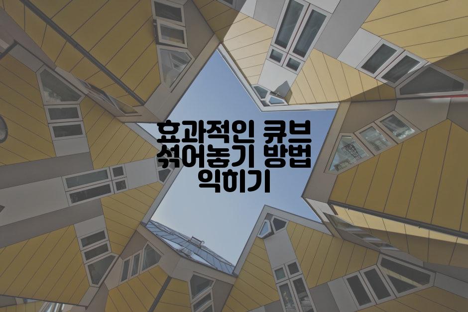 효과적인 큐브 섞어놓기 방법 익히기