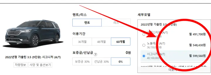 카니발 장기렌탈 후기, 리스가격 차이, 장단점, 체크사항 2