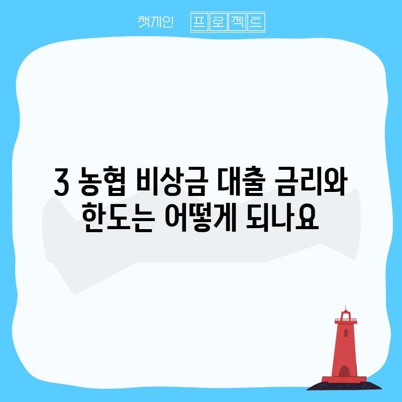 3. 농협 비상금 대출 금리와 한도는 어떻게 되나요?