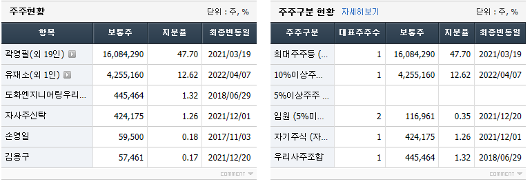 도화엔지니어링 주주현황