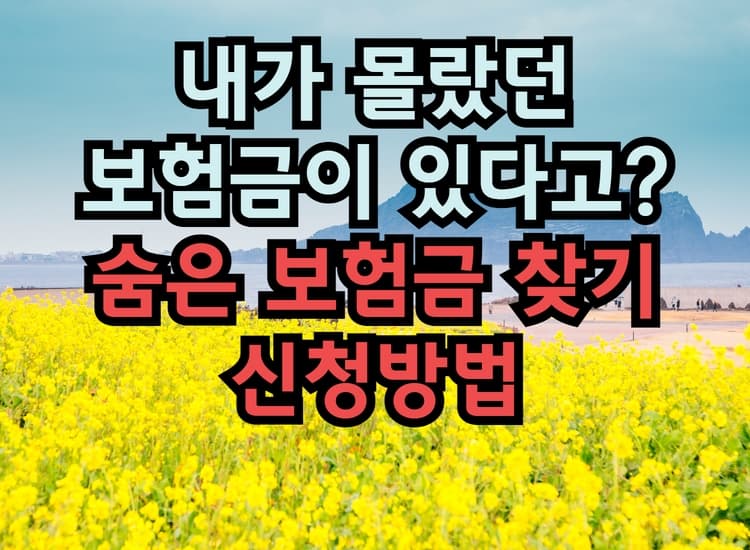  숨은 보험금 찾는 꿀팁정보 및 신청방법